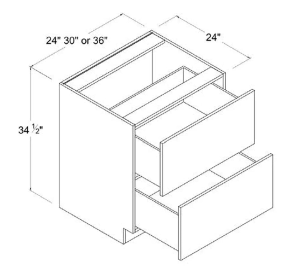 2 Drawer Base Cabinet 24 36 Modern Lite Cabinet Sales Center