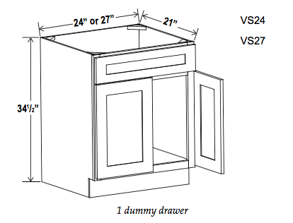 Vanity Sink Bases-Double Door Single Drawer Front - Ultimate
