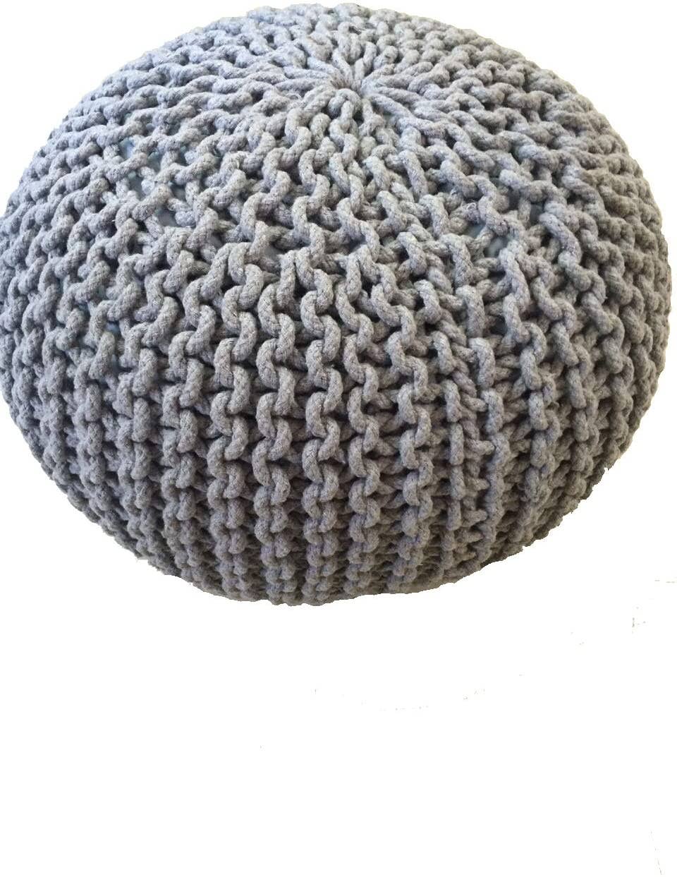 Knitted Round Pouf Foot Stool Ottoman Home Decor - Cabinet Sales Center