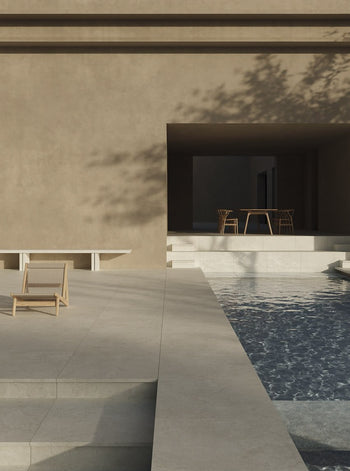 Gubi large-format porcelain tile terrace