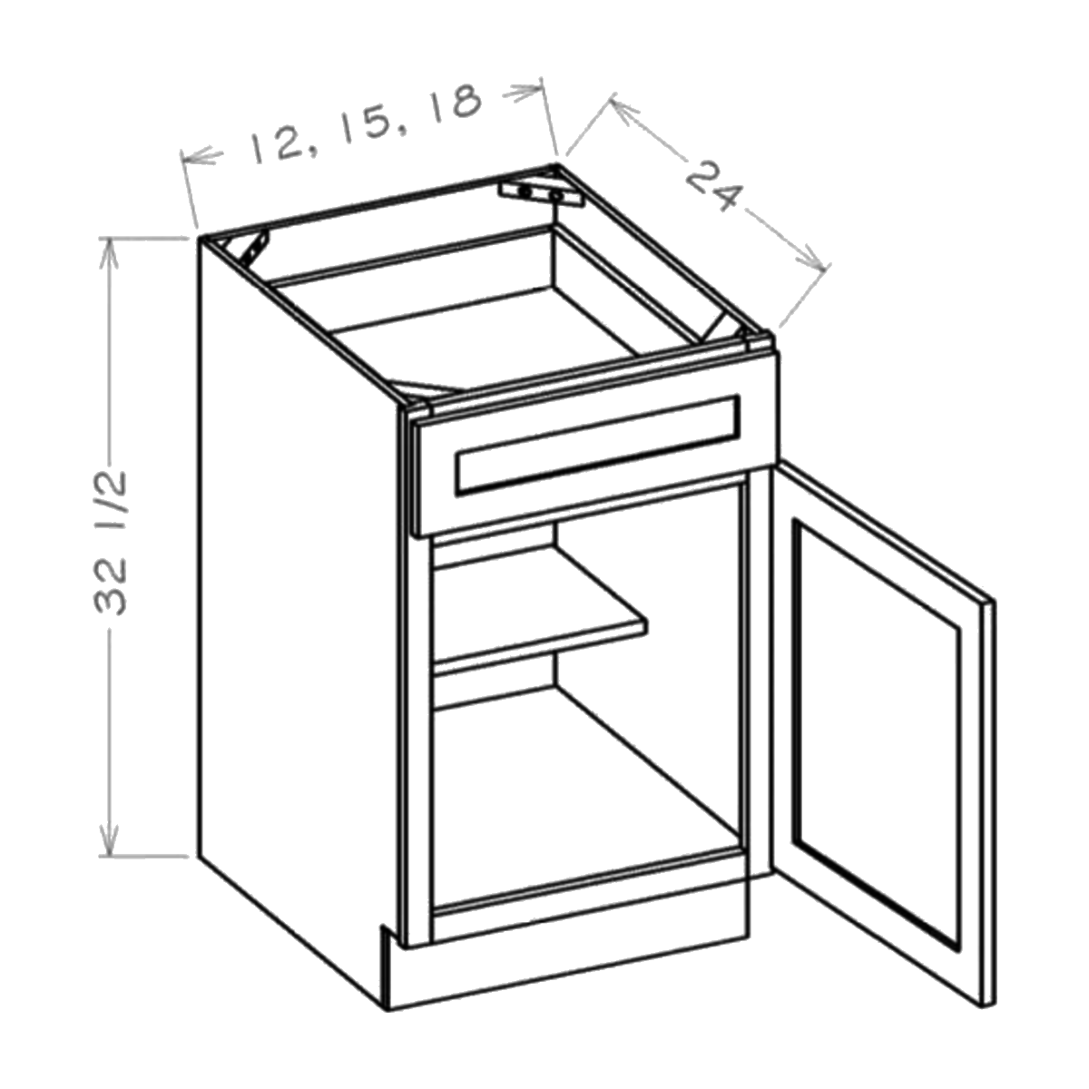 ADA Compliant Cabinets, Platinum Shaker line