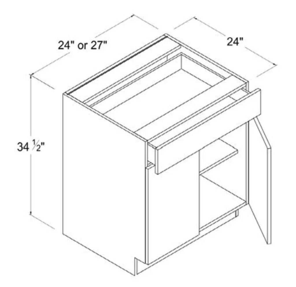 Double Door One Drawer Base Cabinet 24