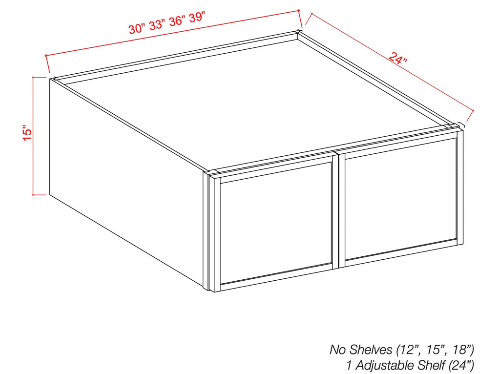 18" inch high refrigerator wall cabinet - shaker slim