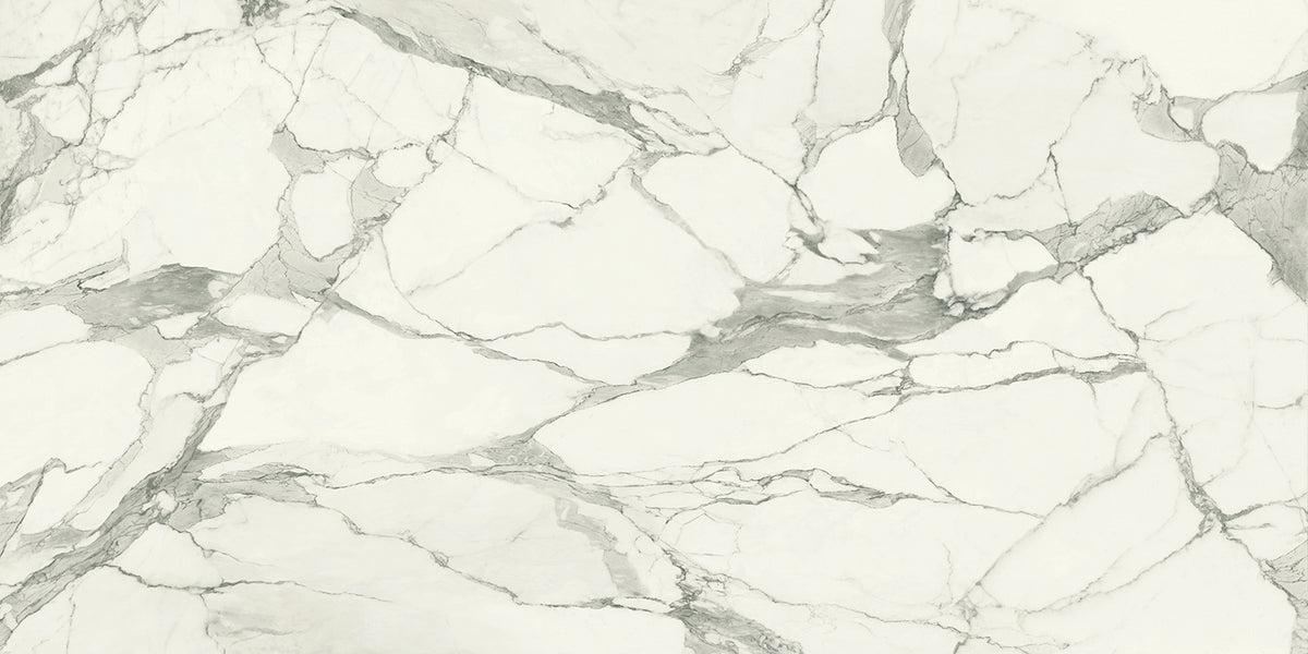 Relativa Arabescato Corchia porcelain slab, 1/2 inch honed finish