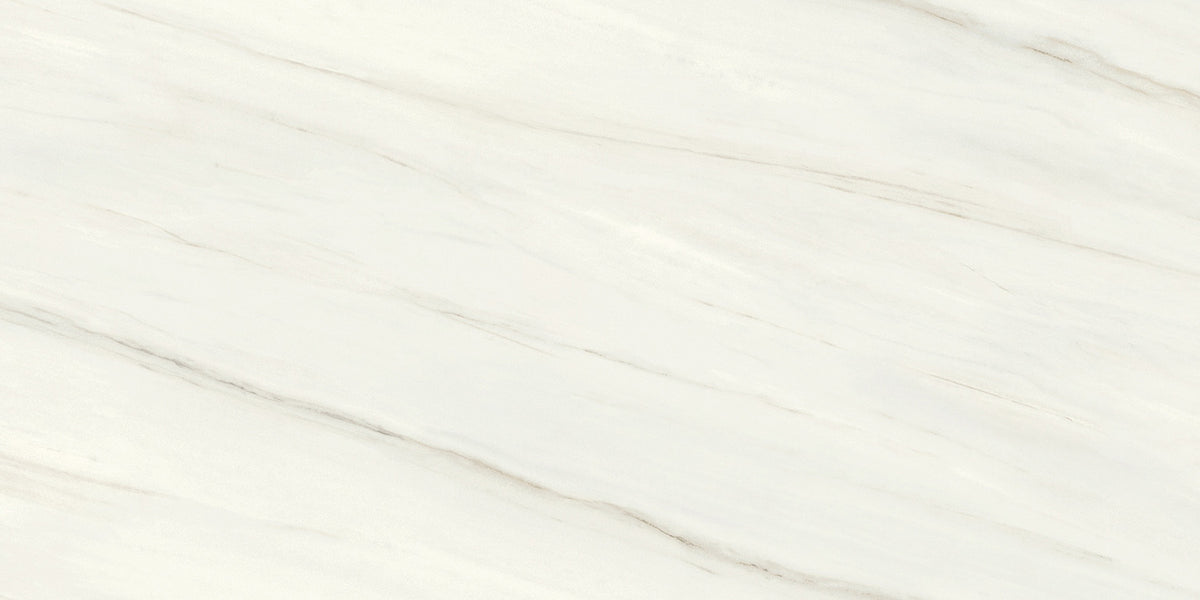 Relativa Bianco Lasa porcelain slab, 1/2 inch honed finish