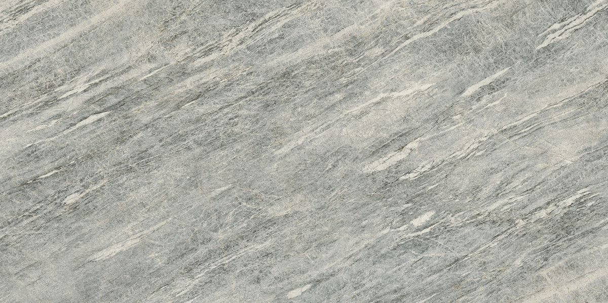Relativa Cielo Quartzite porcelain slab, 1/2 inch honed finish