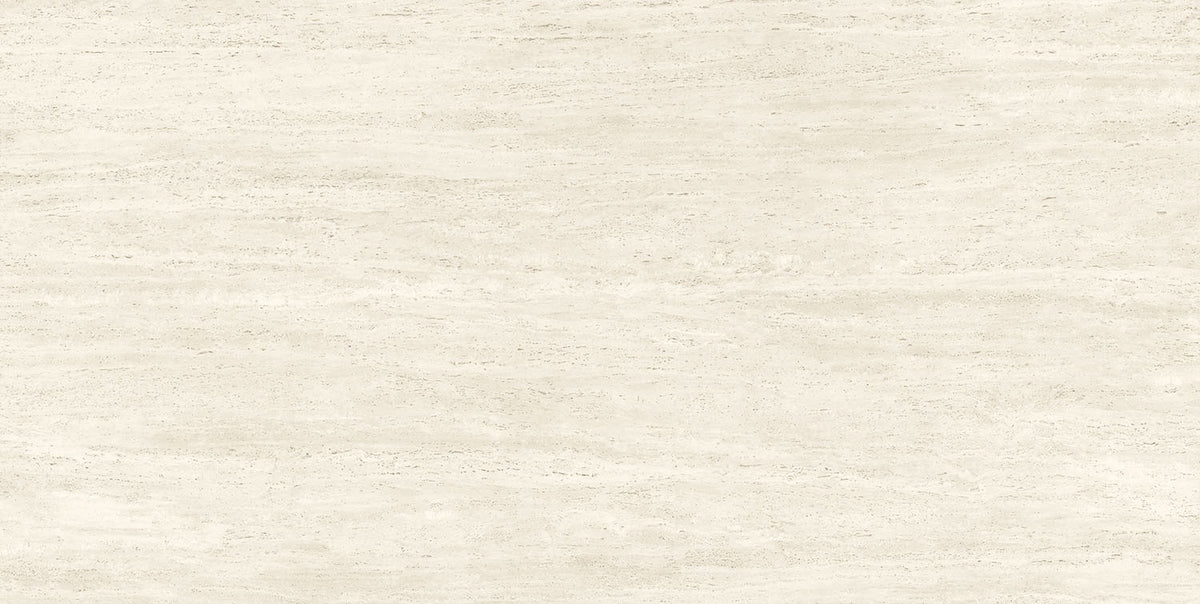 Relativa Travertino White porcelain slab, 1/2 inch textured finish