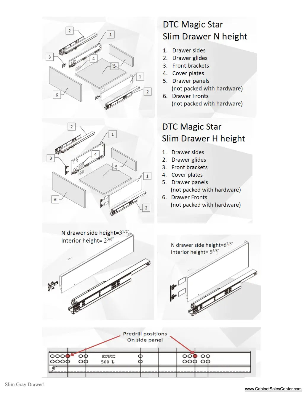 DTC and Blum N&H Drawer - Modern Gola Line - Cabinet Sales Center