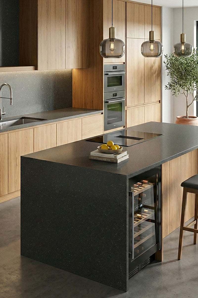 Armani Grey Quartz countertops in a kitchen