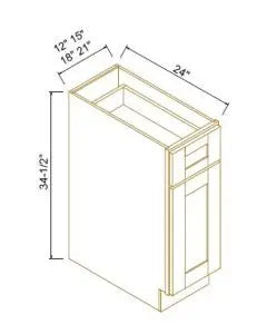 Base Cabinet 12"-21" (1 Door, 1 Drawer) - Coastal