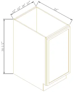 Full Height Door Base Cabinet - Coastal Slim Shaker