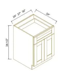 Base Cabinet 24"-30" (2 Doors, 1 Drawer) - Coastal