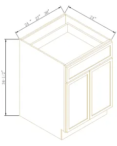 Base Cabinet 24"-30" (2 Doors, 1 Drawer) - Coastal Slim Shaker
