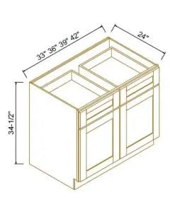 Base Cabinet 33"-42" (2 Doors, 2 Drawers) - Coastal