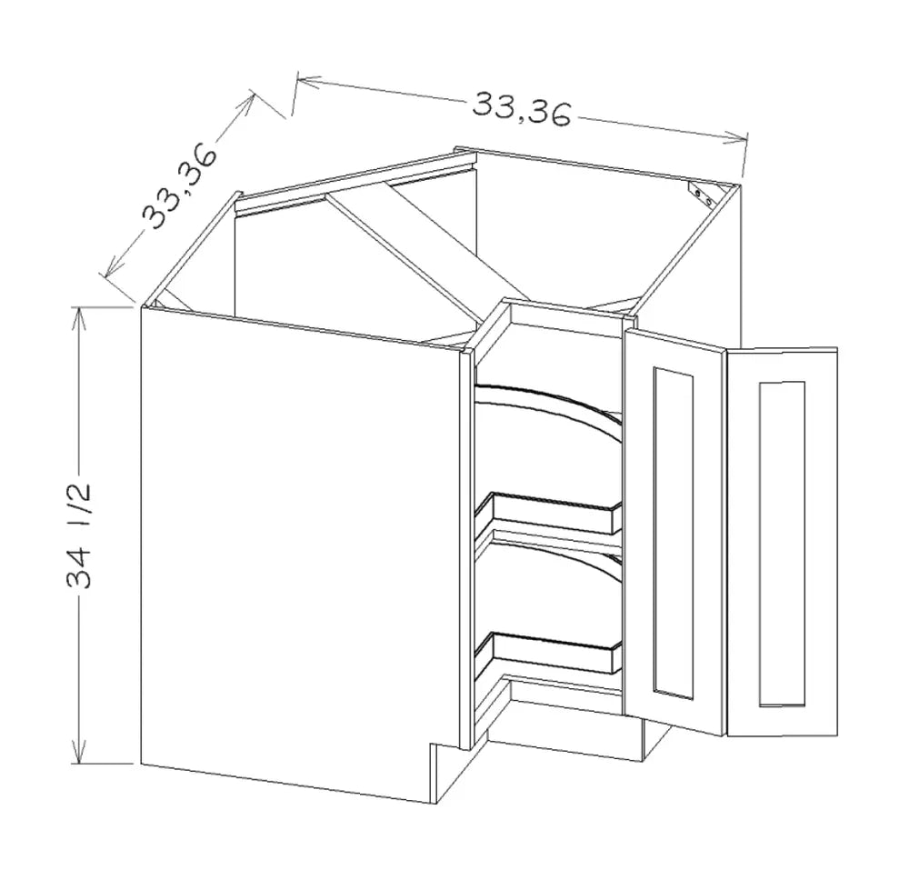 Base Easy Reach with Lazy Susan Trays - Platinum schematic