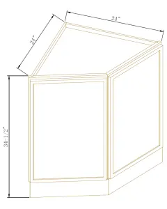 Base End Corner Cabinet - Coastal Slim Shaker