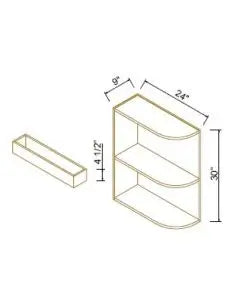 Base End Open Shelf - Coastal