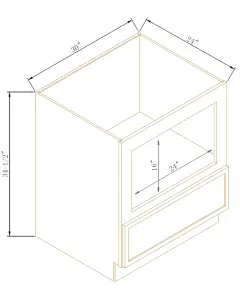 Microwave Base Cabinet - Coastal Slim Shaker