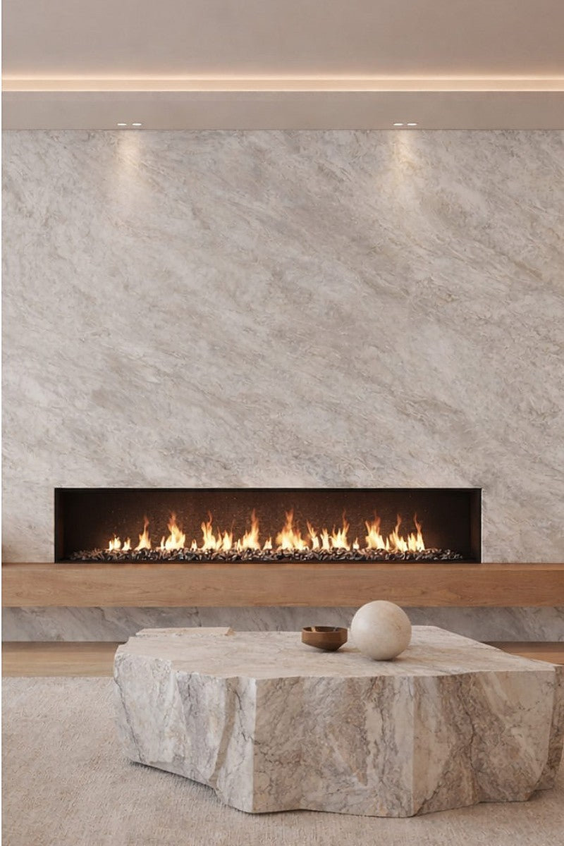 Breccia Onichita Printed Quartz countertops in a kitchen