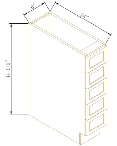 Base Spice Drawer Cabinet - Coastal Slim Shaker