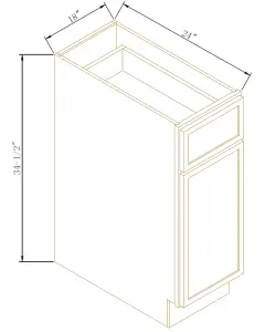 Waste Basket Base Cabinet - Coastal Slim Shaker
