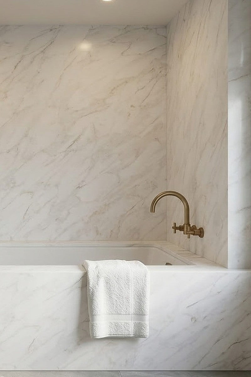 Calacatta Bianco Quartz countertops in a kitchen