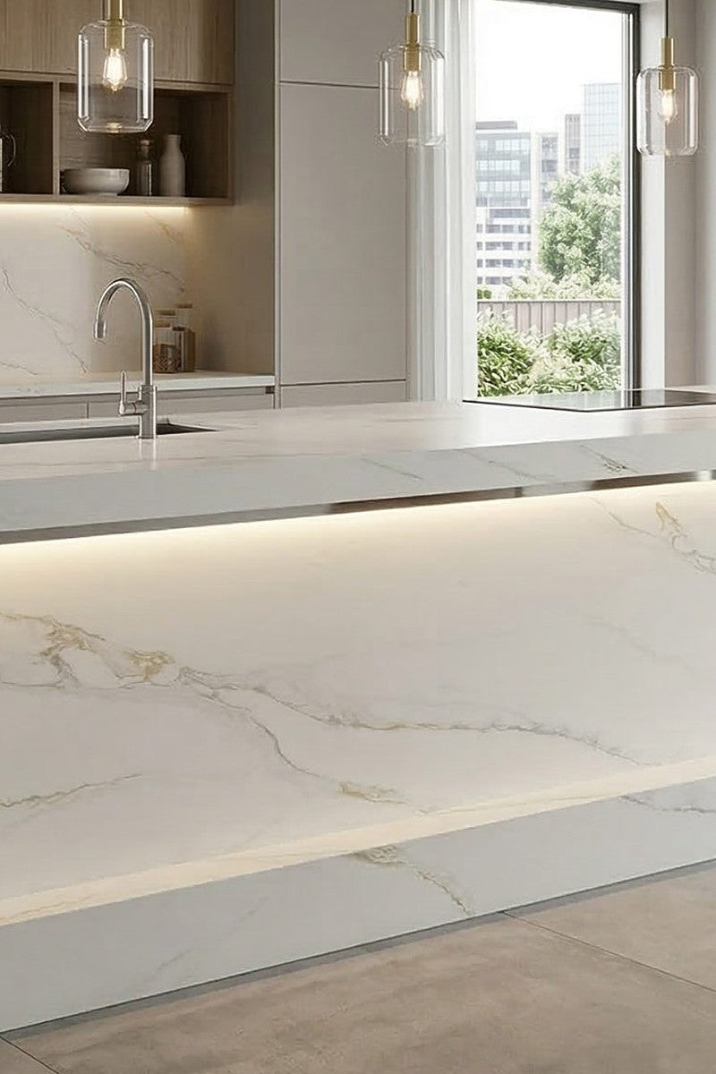 Calacatta Bologna Quartz countertops in a kitchen