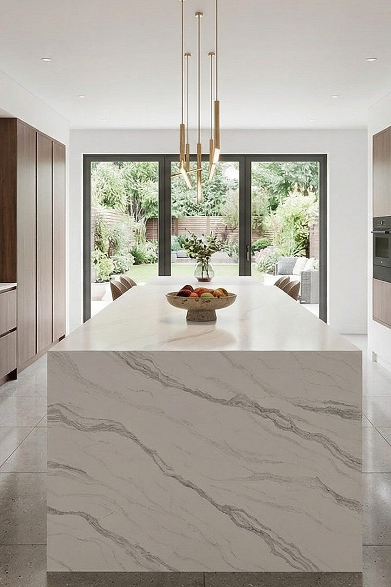 Calacatta Mila Quartz countertops in a kitchen