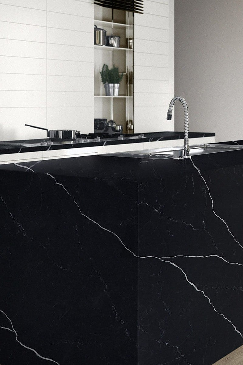 Calacatta Nero Quartz countertops in a kitchen