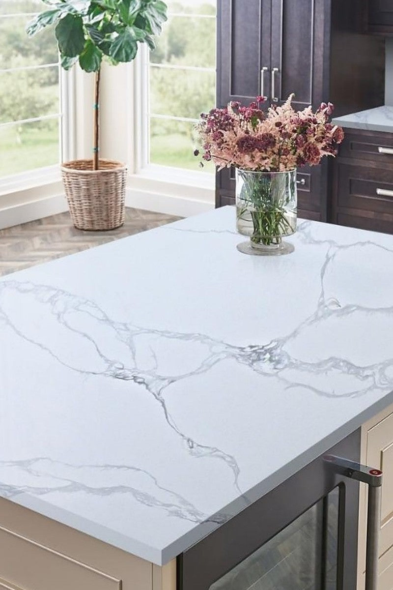 Calacatta Venetian Quartz countertops in a kitchen