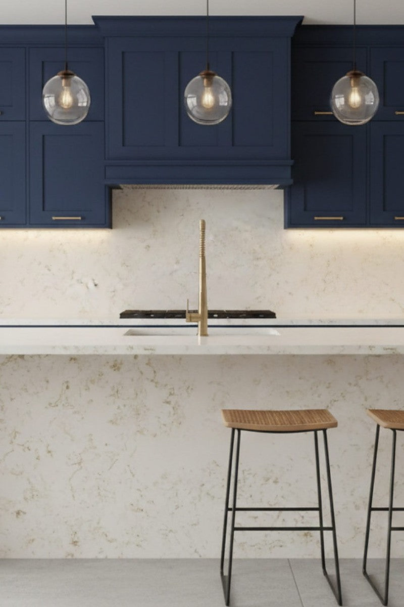 Carrara Gold Quartz countertops in a kitchen
