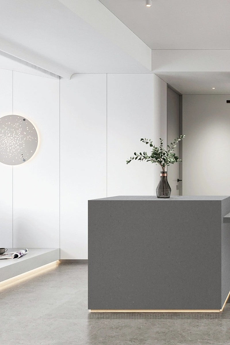 Cemento Light Quartz countertops in a kitchen