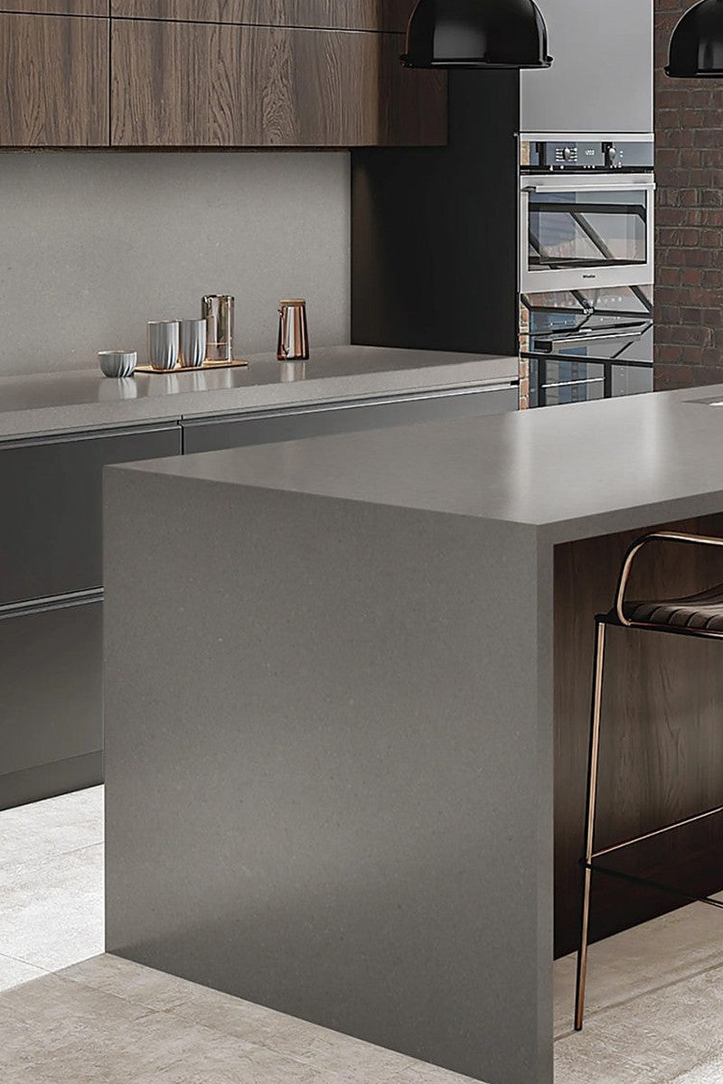 Cemento Shell Quartz countertops in a kitchen