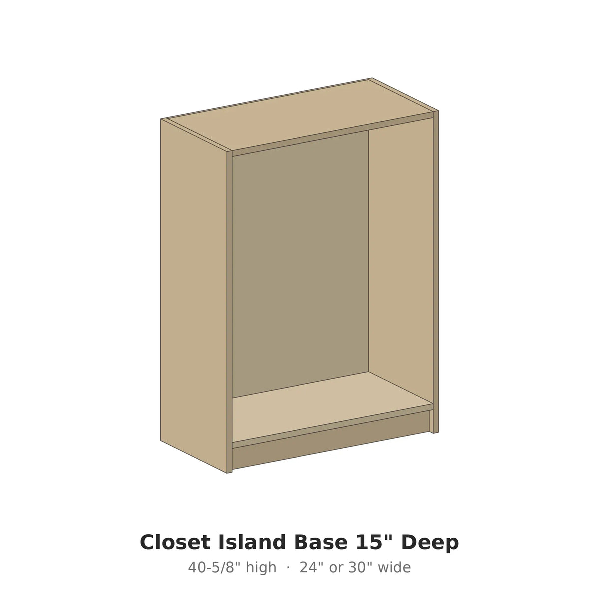 Closet Island Base 15" Deep – Modern Closet