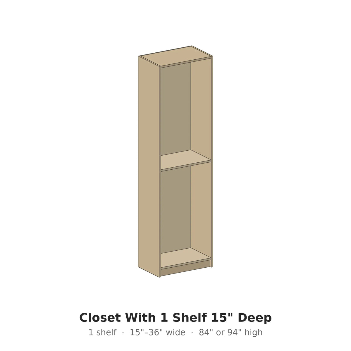Closet With 1 Shelf 15" Deep – Modern Closet