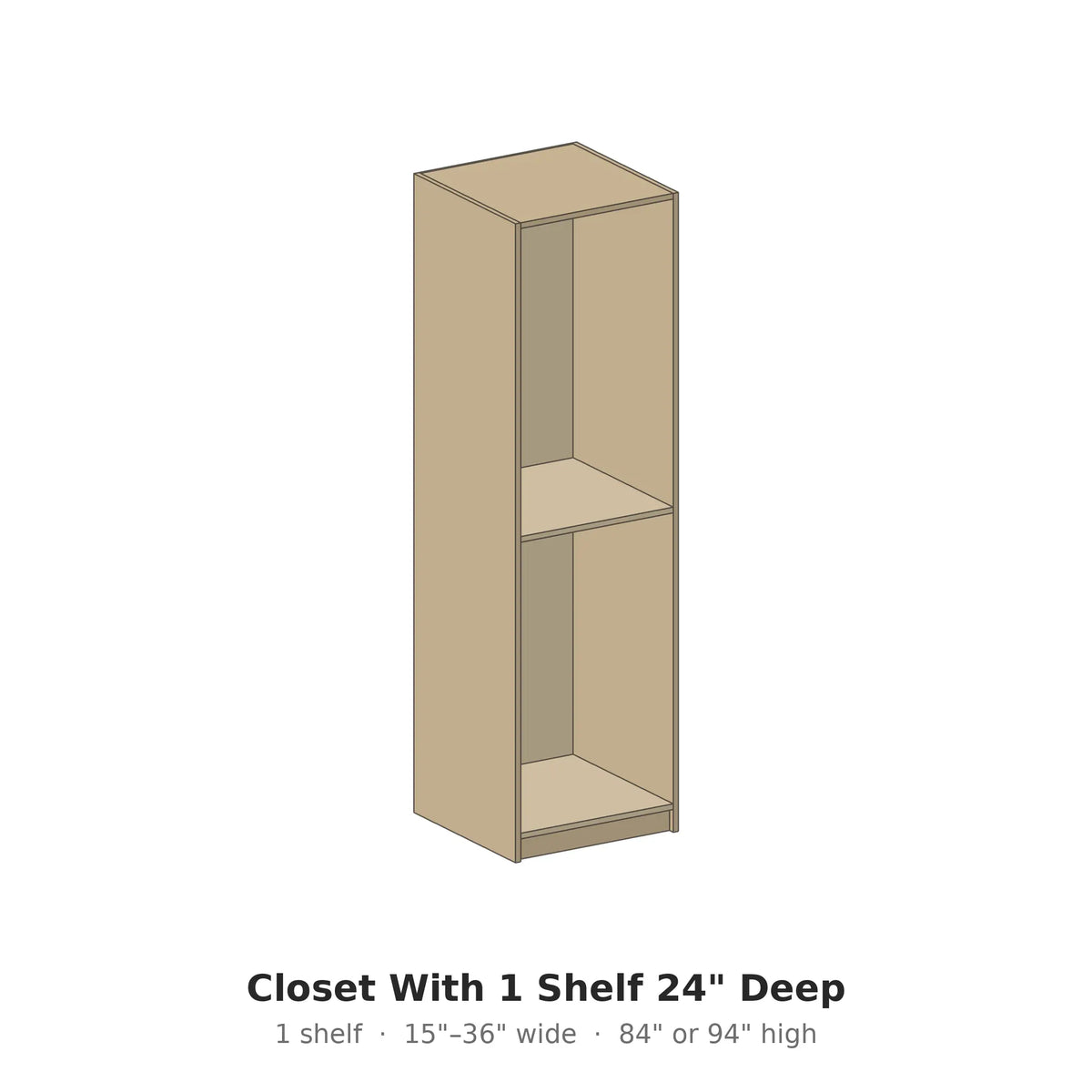 Closet With 1 Shelf 24" Deep – Modern Closet