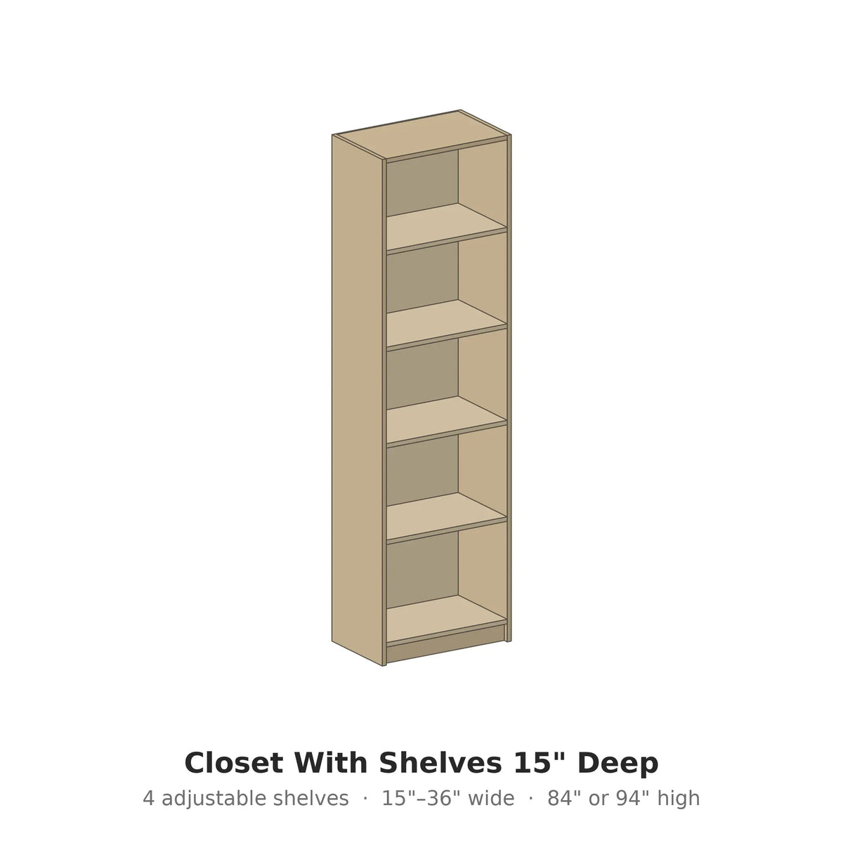 Closet With Shelves 15" Deep – Modern Closet