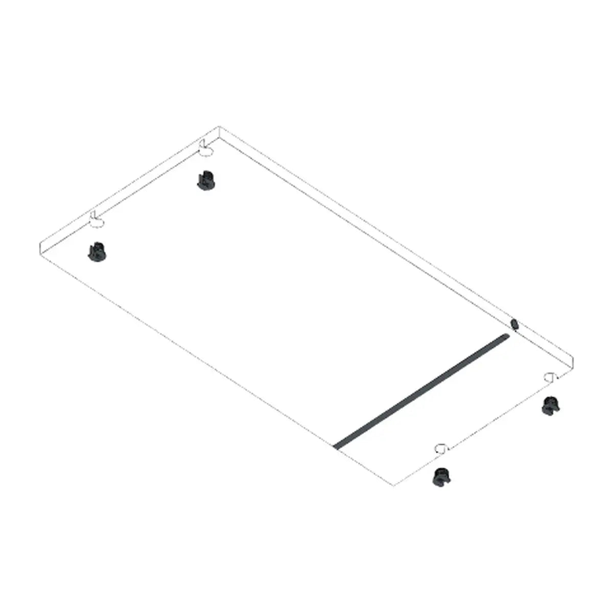Touch-Switch LED Shelf - Deep 24" - Coastal Closet line drawing