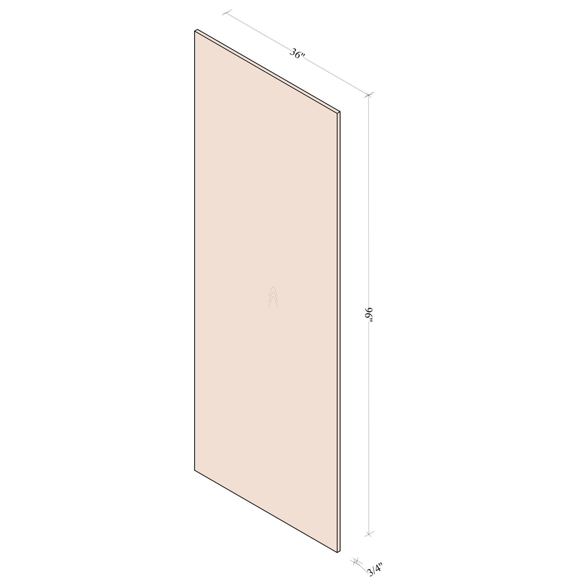 Finished End Panel 36 x 96 - Coastal Euro - dimensions drawing