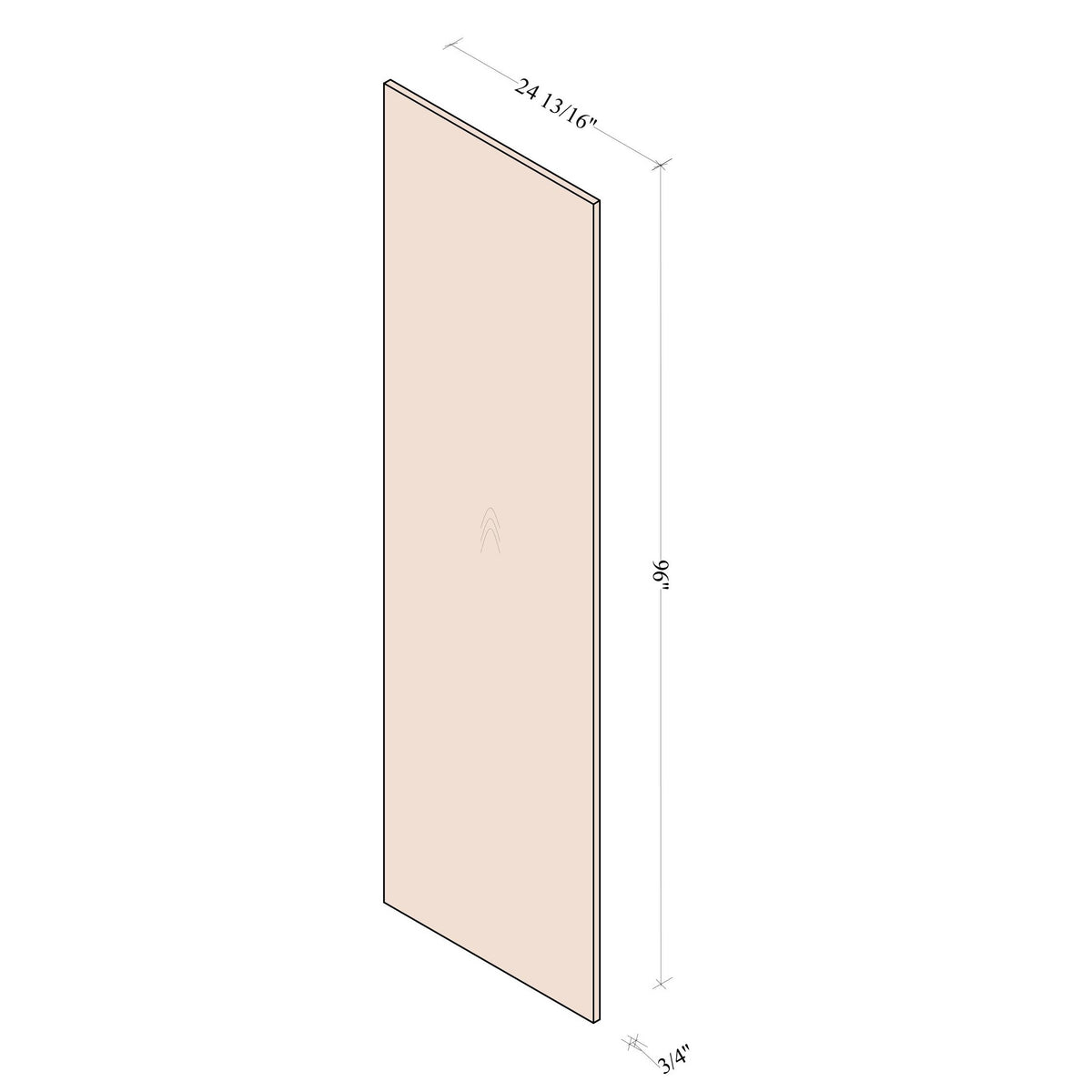 Refrigerator End Panel - Coastal Euro - dimensions drawing