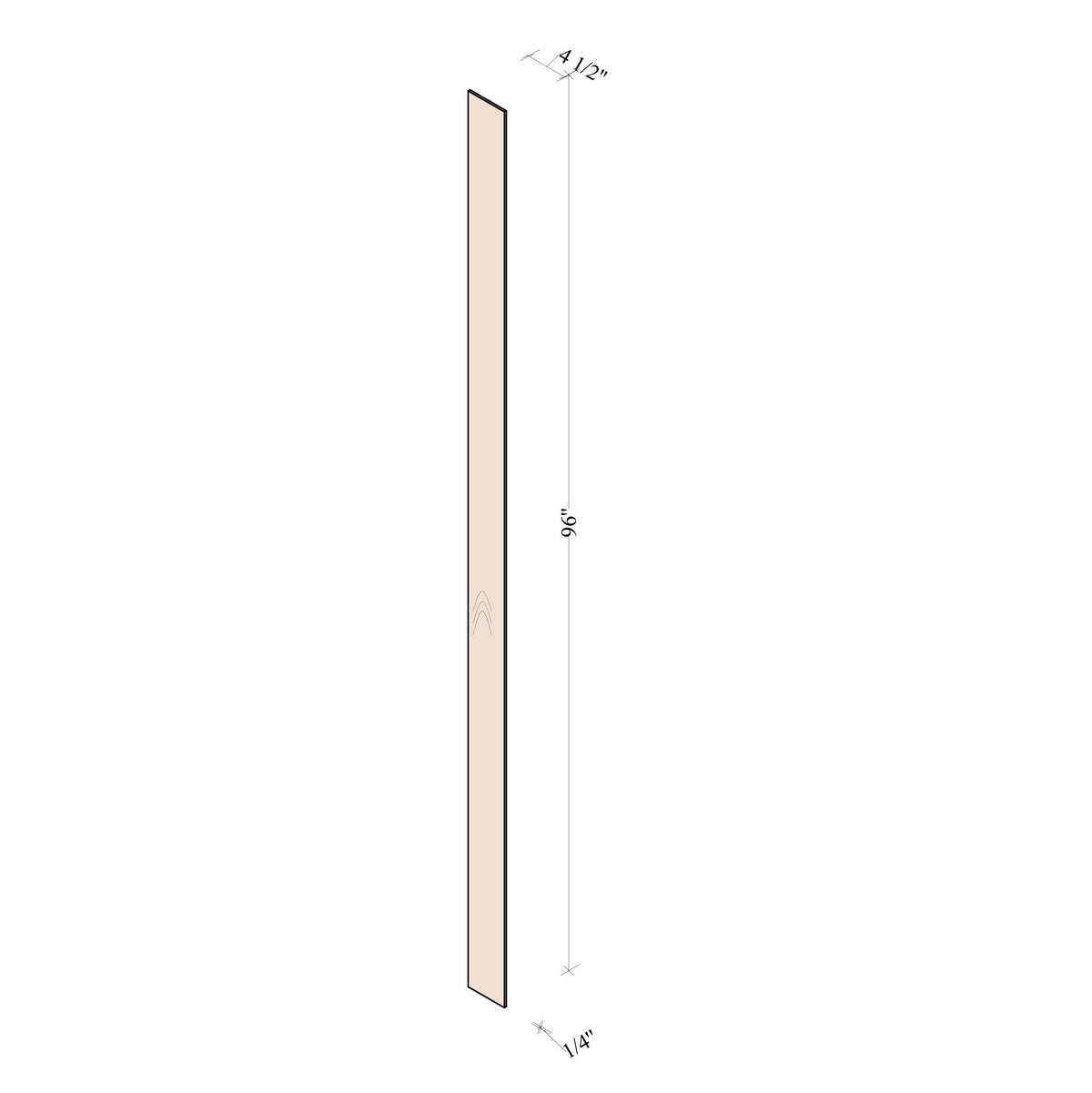 Toe Kick - Coastal Euro - dimensions drawing