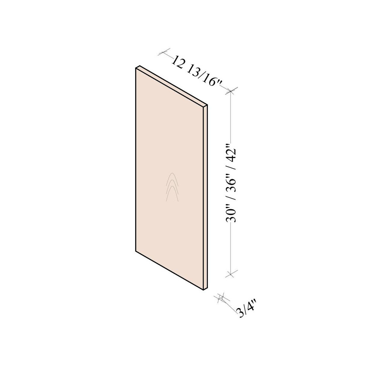 Wall Decorative End Panel - Coastal Euro - dimensions drawing