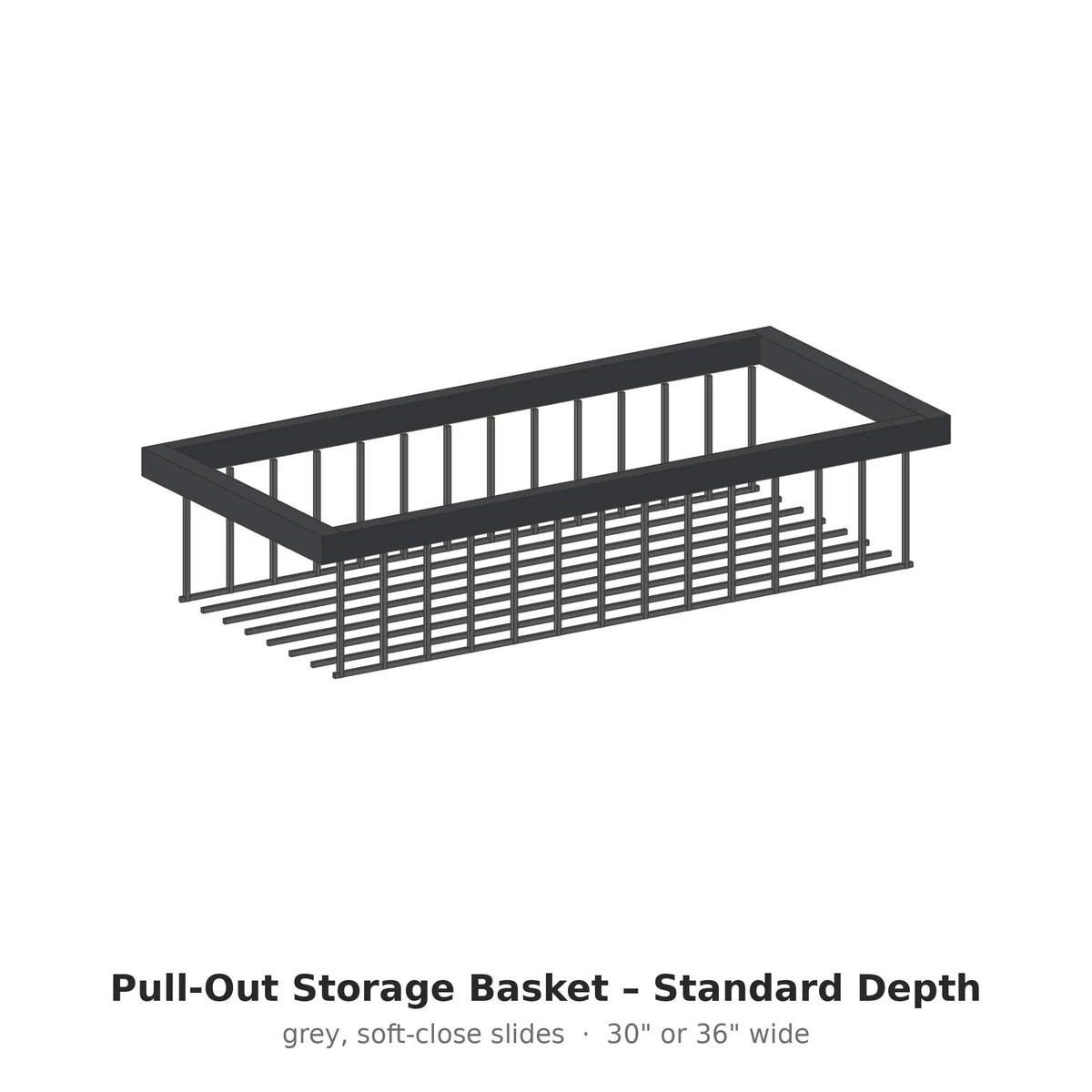 Pull-Out Storage Basket – Standard Depth – Coastal Closet