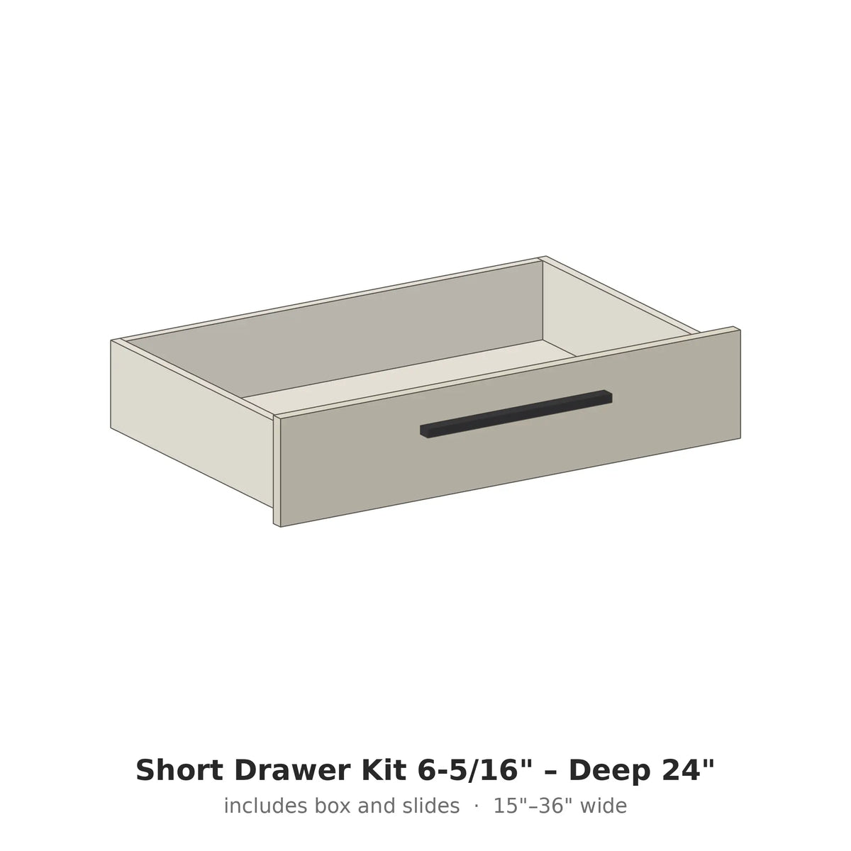 Short Drawer Kit 6-5/16" – Deep 24" – Coastal Closet