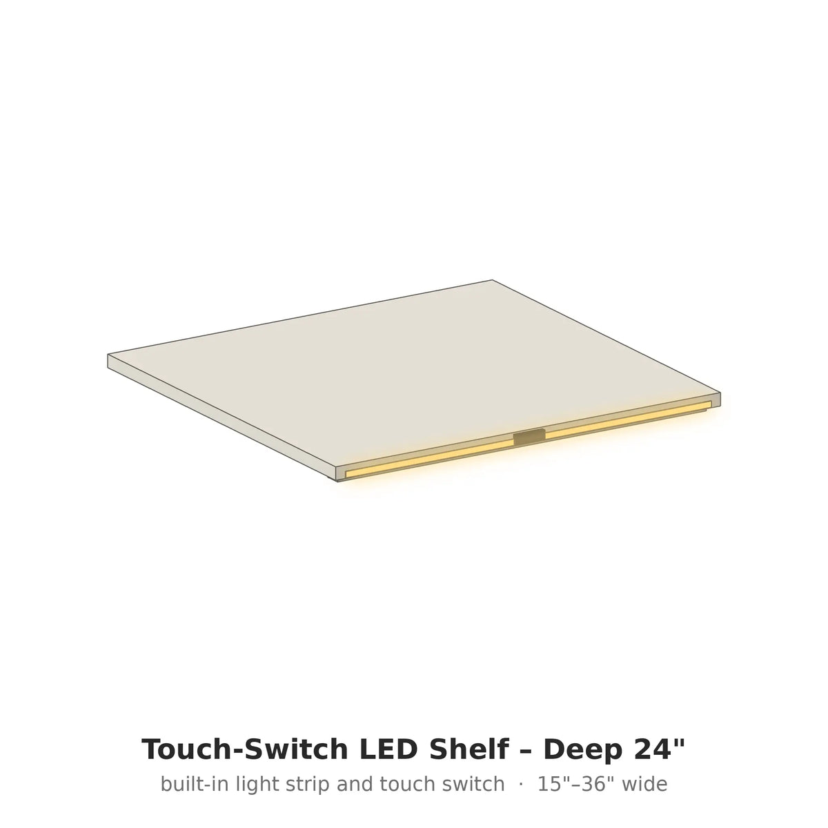 Touch-Switch LED Shelf – Deep 24" – Coastal Closet
