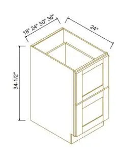 Two Drawer Base Cabinet - Coastal
