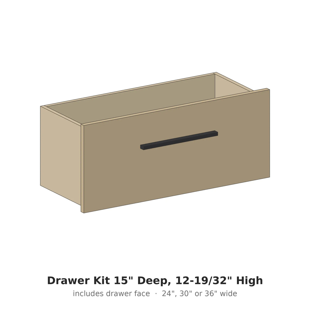 Drawer Kit 15" Deep, 12-19/32" High – Modern Closet