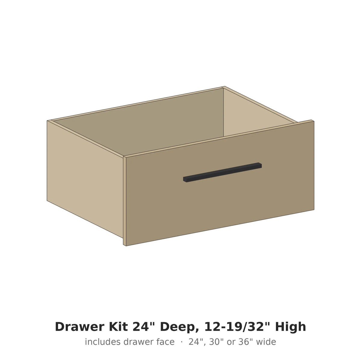 Drawer Kit 24" Deep, 12-19/32" High – Modern Closet