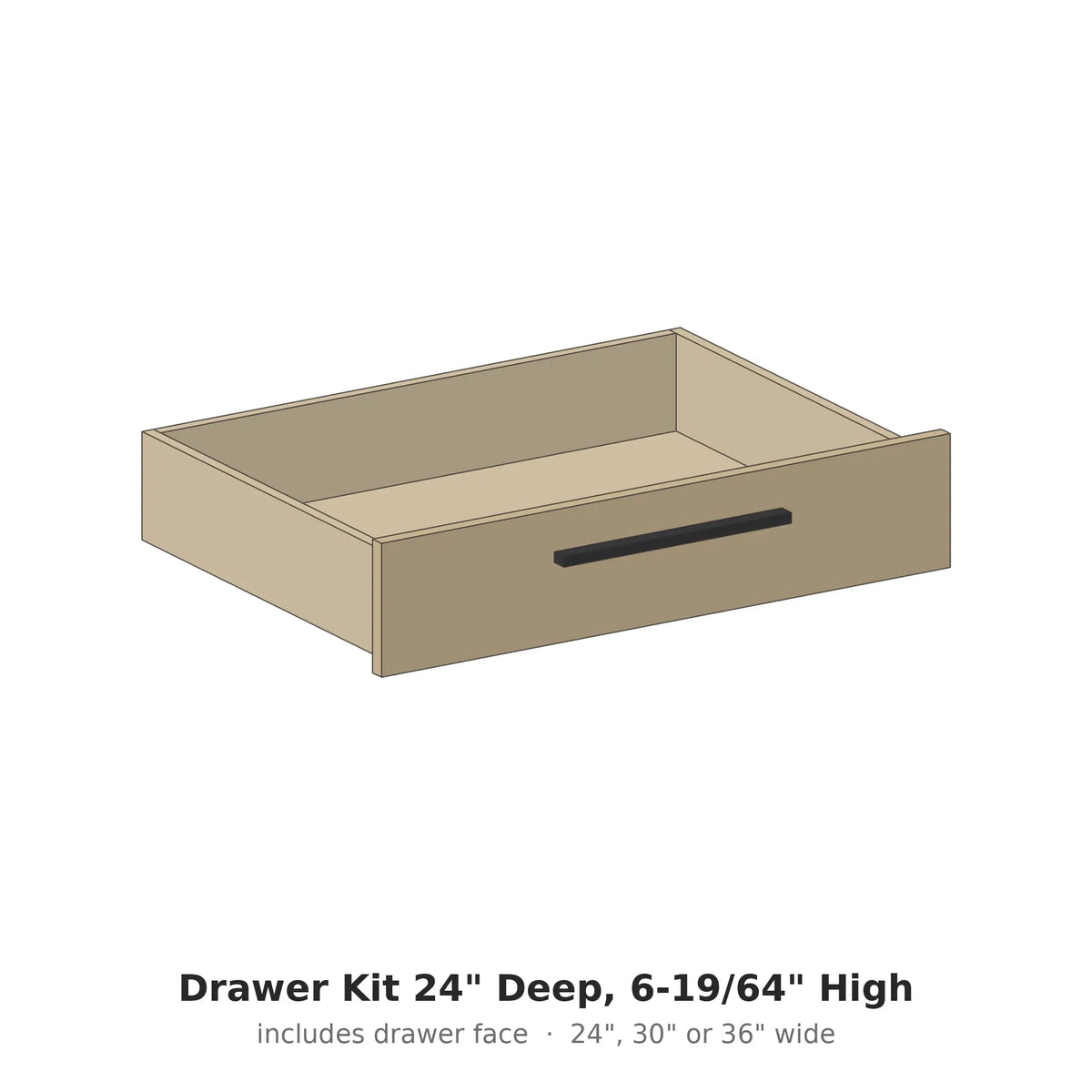 Drawer Kit 24" Deep, 6-19/64" High – Modern Closet