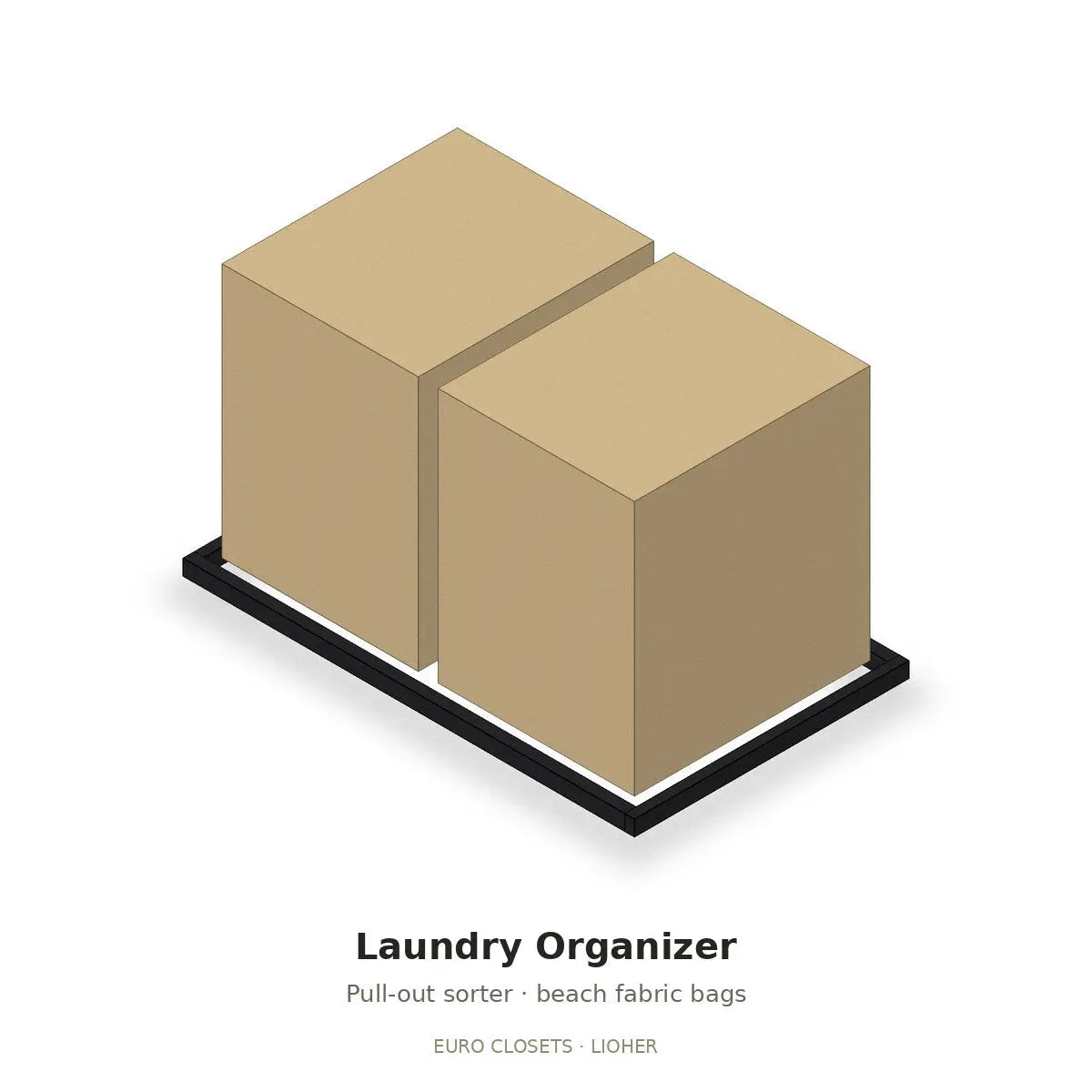 Euro Closet pull-out laundry organizer
